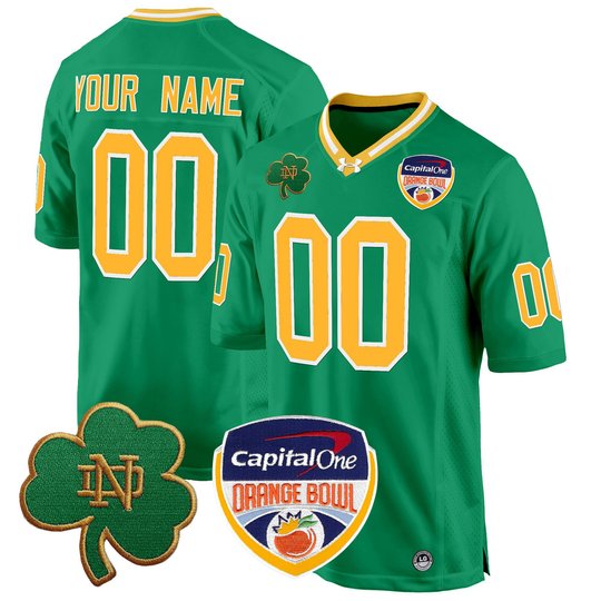 Notre Dame Fighting Irish 2024 Orange Bowl Patch Game Custom Jersey - All Stitched