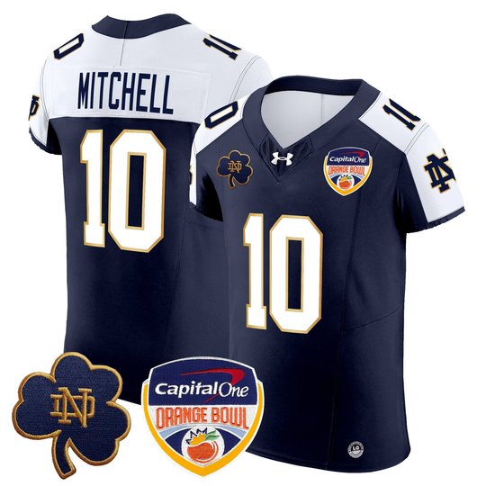 Men's Notre Dame Fighting Irish 2024 Orange Bowl Patch Vapor Elite Jersey - All Stitched