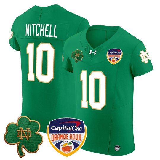 Men's Notre Dame Fighting Irish 2024 Orange Bowl Patch Vapor Elite Jersey - All Stitched