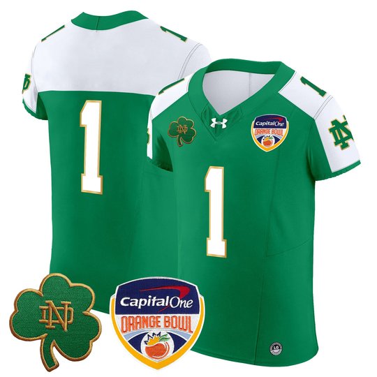 Men's Notre Dame Fighting Irish 2024 Orange Bowl Patch Vapor Elite Jersey - All Stitched