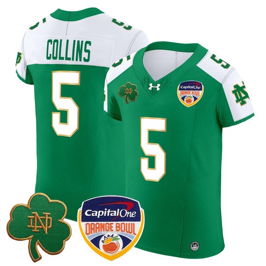Men's Notre Dame Fighting Irish 2024 Orange Bowl Patch Vapor Elite Jersey - All Stitched