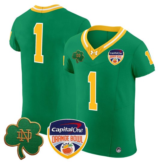 Men's Notre Dame Fighting Irish 2024 Orange Bowl Patch Vapor Elite Jersey - All Stitched