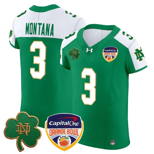 Men's Notre Dame Fighting Irish 2024 Orange Bowl Patch Vapor Elite Jersey - All Stitched