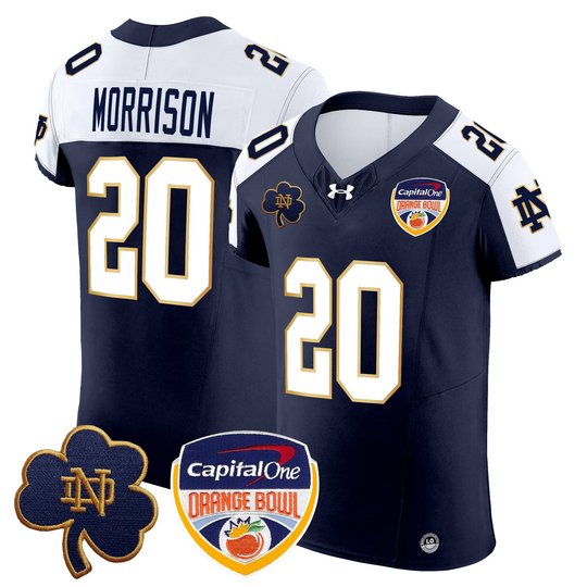 Men's Notre Dame Fighting Irish 2024 Orange Bowl Patch Vapor Elite Jersey - All Stitched