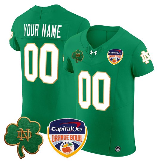 Notre Dame Fighting Irish 2024 Orange Bowl Patch Vapor Elite Custom Jersey - All Stitched