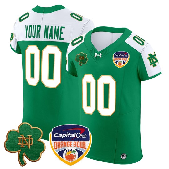 Notre Dame Fighting Irish 2024 Orange Bowl Patch Vapor Elite Custom Jersey - All Stitched