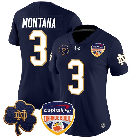 Women's Notre Dame Fighting Irish 2024 Orange Bowl Patch Vapor Limited Jersey - All Stitched