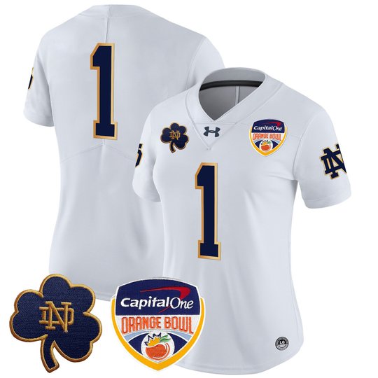 Women's Notre Dame Fighting Irish 2024 Orange Bowl Patch Vapor Limited Jersey - All Stitched