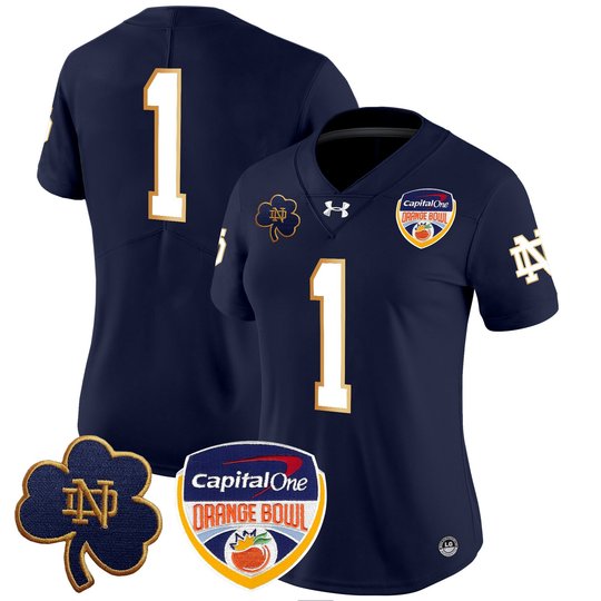 Women's Notre Dame Fighting Irish 2024 Orange Bowl Patch Vapor Limited Jersey - All Stitched