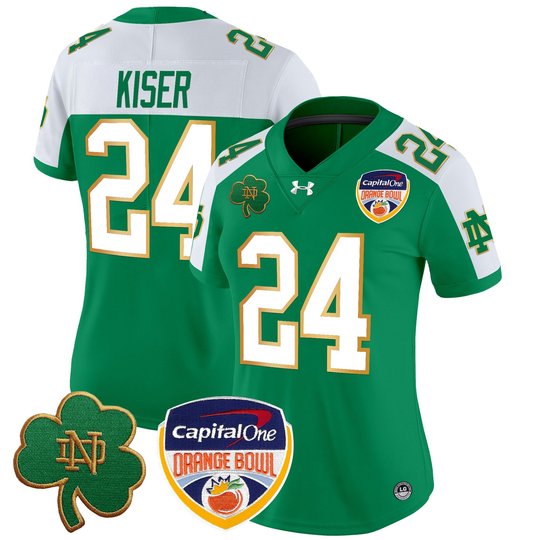 Women's Notre Dame Fighting Irish 2024 Orange Bowl Patch Vapor Limited Jersey - All Stitched
