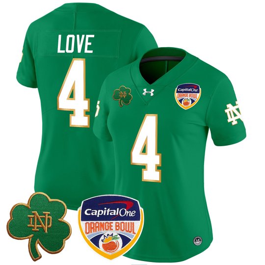 Women's Notre Dame Fighting Irish 2024 Orange Bowl Patch Vapor Limited Jersey - All Stitched