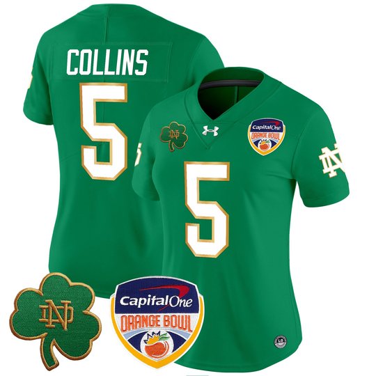 Women's Notre Dame Fighting Irish 2024 Orange Bowl Patch Vapor Limited Jersey - All Stitched