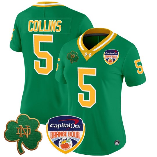 Women's Notre Dame Fighting Irish 2024 Orange Bowl Patch Vapor Limited Jersey - All Stitched