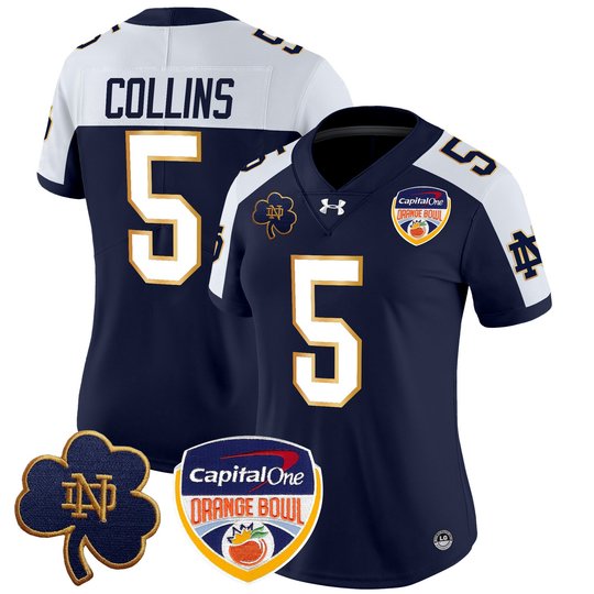 Women's Notre Dame Fighting Irish 2024 Orange Bowl Patch Vapor Limited Jersey - All Stitched