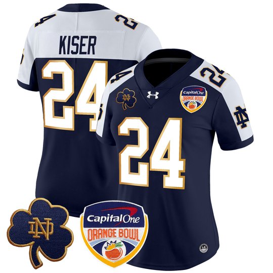 Women's Notre Dame Fighting Irish 2024 Orange Bowl Patch Vapor Limited Jersey - All Stitched