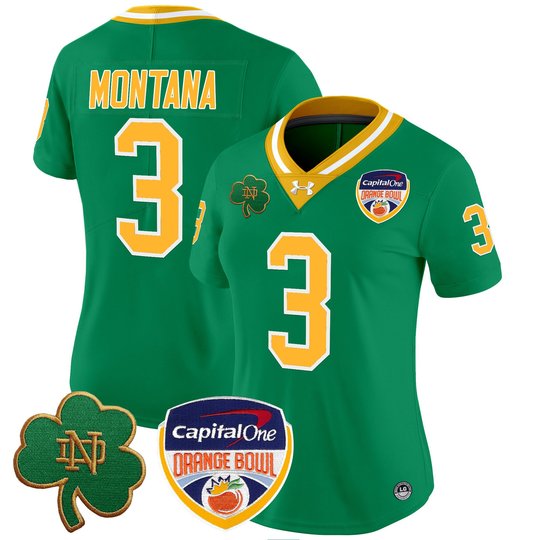Women's Notre Dame Fighting Irish 2024 Orange Bowl Patch Vapor Limited Jersey - All Stitched