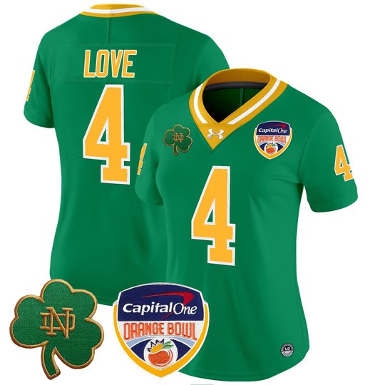Women's Notre Dame Fighting Irish 2024 Orange Bowl Patch Vapor Limited Jersey - All Stitched