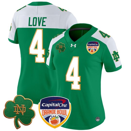 Women's Notre Dame Fighting Irish 2024 Orange Bowl Patch Vapor Limited Jersey - All Stitched