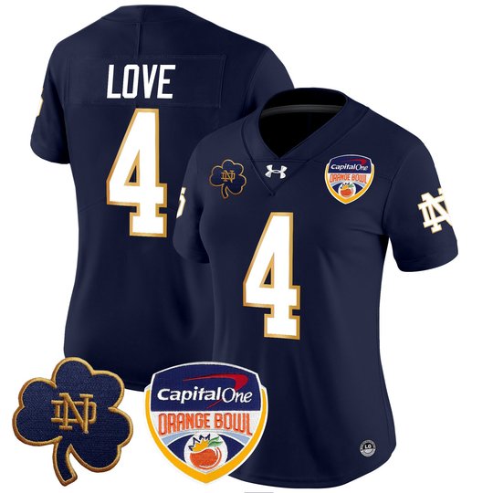 Women's Notre Dame Fighting Irish 2024 Orange Bowl Patch Vapor Limited Jersey - All Stitched