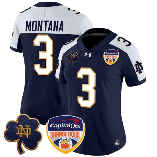 Women's Notre Dame Fighting Irish 2024 Orange Bowl Patch Vapor Limited Jersey - All Stitched