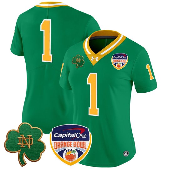 Women's Notre Dame Fighting Irish 2024 Orange Bowl Patch Vapor Limited Jersey - All Stitched