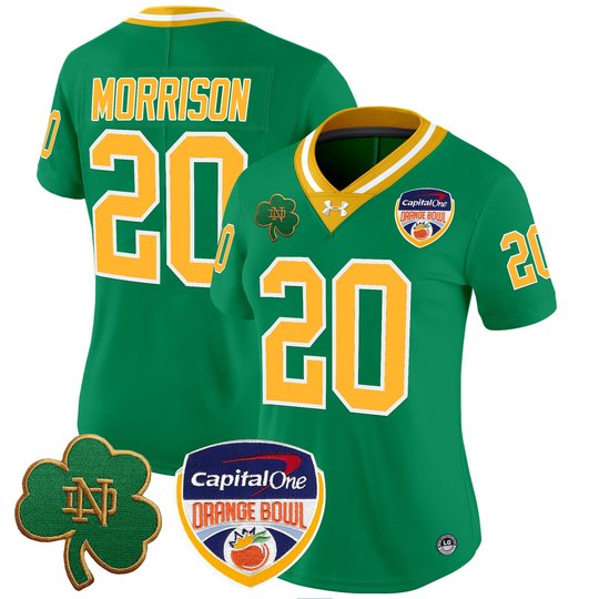 Women's Notre Dame Fighting Irish 2024 Orange Bowl Patch Vapor Limited Jersey - All Stitched