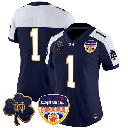 Women's Notre Dame Fighting Irish 2024 Orange Bowl Patch Vapor Limited Jersey - All Stitched