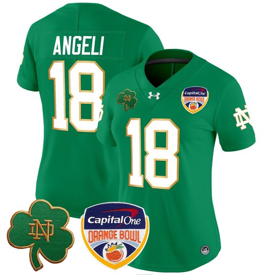 Women's Notre Dame Fighting Irish 2024 Orange Bowl Patch Vapor Limited Jersey - All Stitched