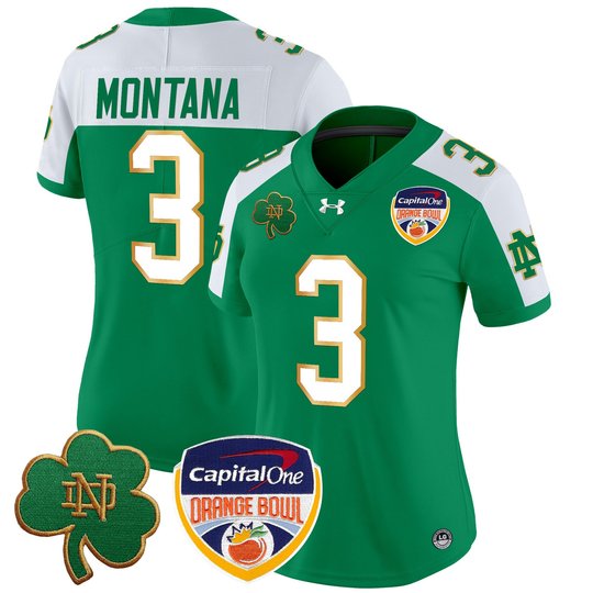 Women's Notre Dame Fighting Irish 2024 Orange Bowl Patch Vapor Limited Jersey - All Stitched