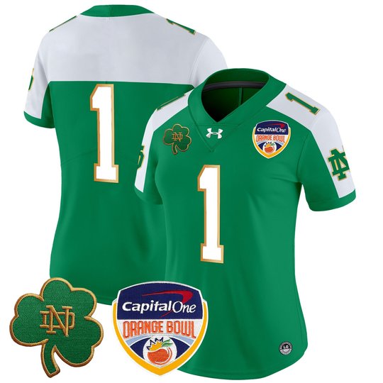 Women's Notre Dame Fighting Irish 2024 Orange Bowl Patch Vapor Limited Jersey - All Stitched