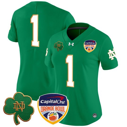 Women's Notre Dame Fighting Irish 2024 Orange Bowl Patch Vapor Limited Jersey - All Stitched