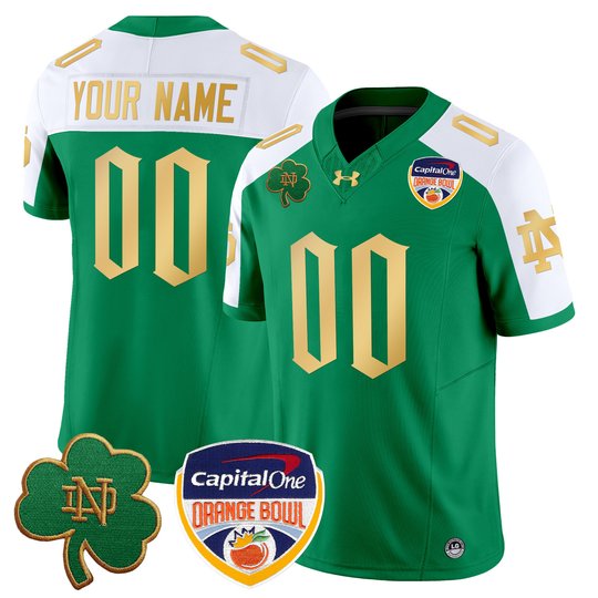 Notre Dame Fighting Irish 2024 Orange Bowl Patch Vapor Limited Custom Jersey V2 - All Stitched