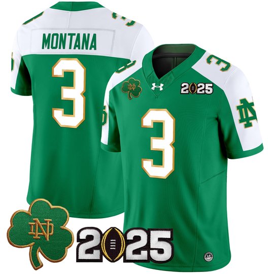 Men's Notre Dame Fighting Irish 2025 CFP Final Patch Vapor Limited Jersey - All Stitched