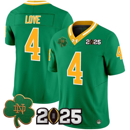 Men's Notre Dame Fighting Irish 2025 CFP Final Patch Vapor Limited Jersey - All Stitched
