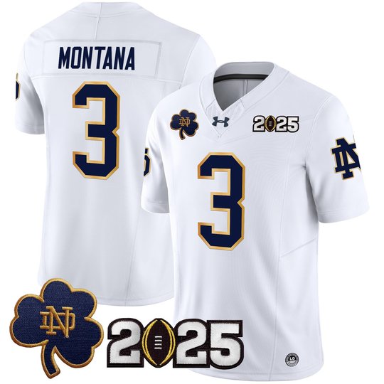Men's Notre Dame Fighting Irish 2025 CFP Final Patch Vapor Limited Jersey - All Stitched