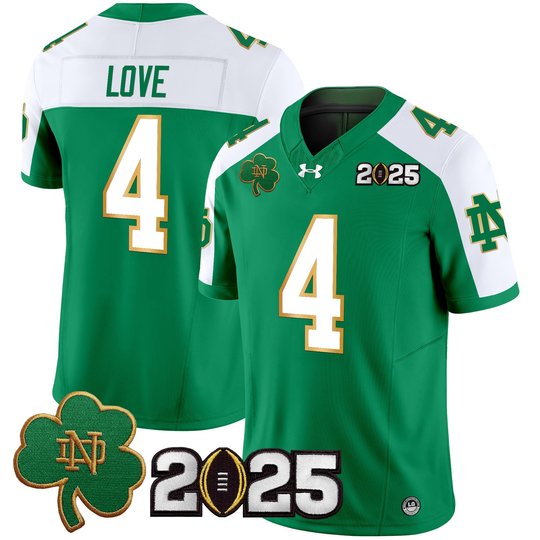 Men's Notre Dame Fighting Irish 2025 CFP Final Patch Vapor Limited Jersey - All Stitched