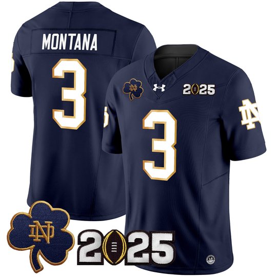 Men's Notre Dame Fighting Irish 2025 CFP Final Patch Vapor Limited Jersey - All Stitched