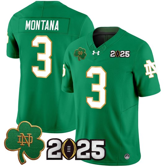 Men's Notre Dame Fighting Irish 2025 CFP Final Patch Vapor Limited Jersey - All Stitched