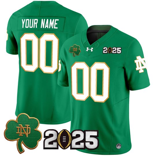 Notre Dame Fighting Irish 2025 CFP Final Patch Vapor Limited Custom Jersey - All Stitched