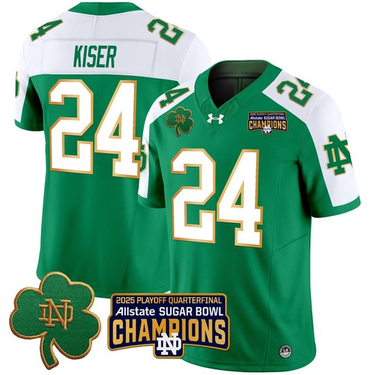 Men's Notre Dame Fighting Irish Playoff 2025 Sugar Bowl Champions Patch Vapor Limited Jersey - All Stitched