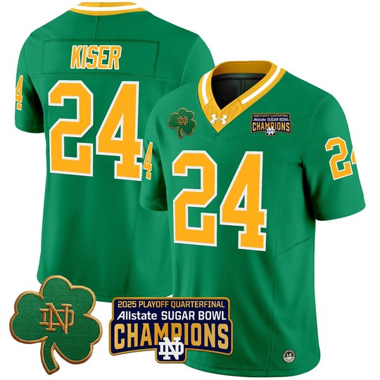 Men's Notre Dame Fighting Irish Playoff 2025 Sugar Bowl Champions Patch Vapor Limited Jersey - All Stitched