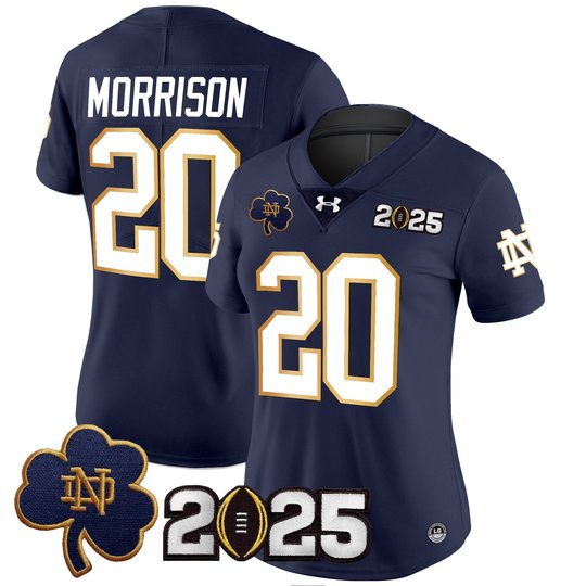 Women's Notre Dame Fighting Irish 2025 CFP Final Patch Vapor Limited Jersey - All Stitched