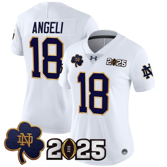Women's Notre Dame Fighting Irish 2025 CFP Final Patch Vapor Limited Jersey - All Stitched