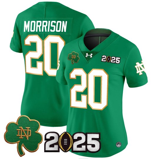 Women's Notre Dame Fighting Irish 2025 CFP Final Patch Vapor Limited Jersey - All Stitched