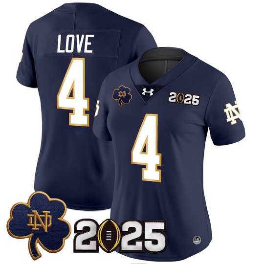 Women's Notre Dame Fighting Irish 2025 CFP Final Patch Vapor Limited Jersey - All Stitched