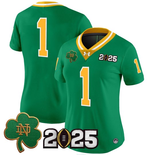 Women's Notre Dame Fighting Irish 2025 CFP Final Patch Vapor Limited Jersey - All Stitched