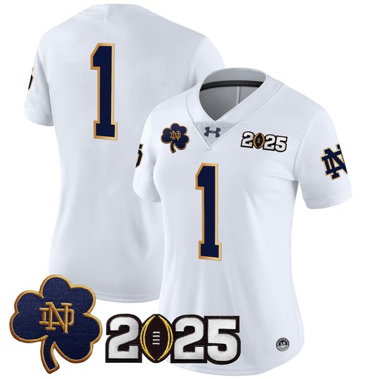 Women's Notre Dame Fighting Irish 2025 CFP Final Patch Vapor Limited Jersey - All Stitched