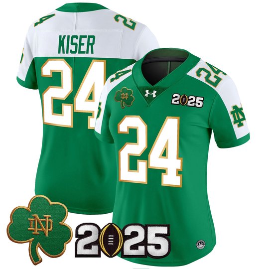 Women's Notre Dame Fighting Irish 2025 CFP Final Patch Vapor Limited Jersey - All Stitched