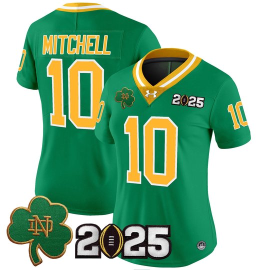 Women's Notre Dame Fighting Irish 2025 CFP Final Patch Vapor Limited Jersey - All Stitched