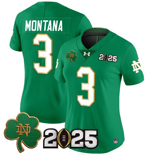 Women's Notre Dame Fighting Irish 2025 CFP Final Patch Vapor Limited Jersey - All Stitched